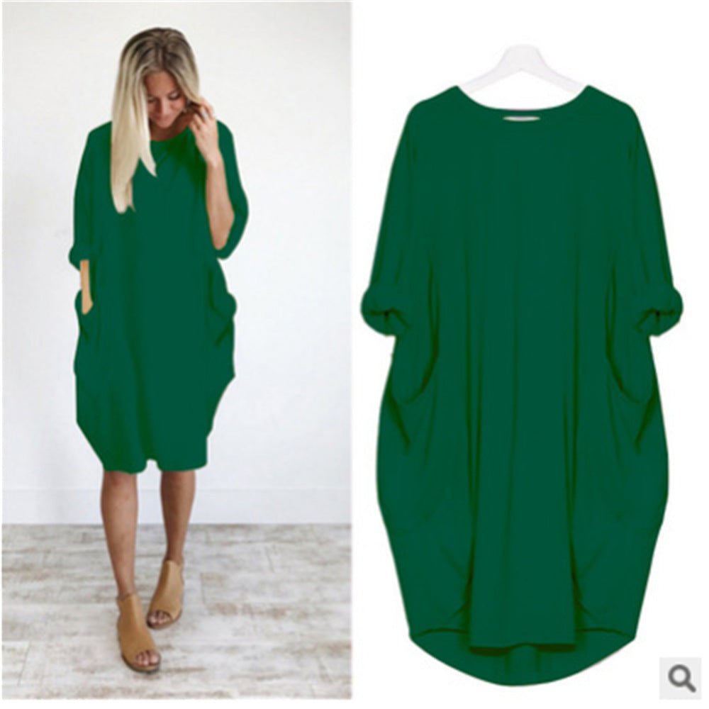 Chic-Kleid für Frauen mit praktischen Taschen - Profitieren Sie von unserem Sonderangebot: eins gekauft, eins gratis!