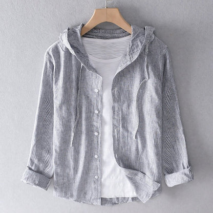 Elegante Leinenbluse mit trendiger Kapuze - Kollektion Elena