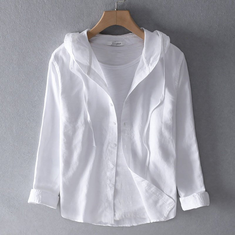 Elegante Leinenbluse mit trendiger Kapuze - Kollektion Elena