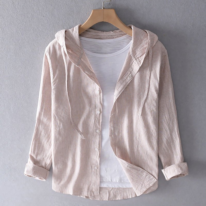 Elegante Leinenbluse mit trendiger Kapuze - Kollektion Elena